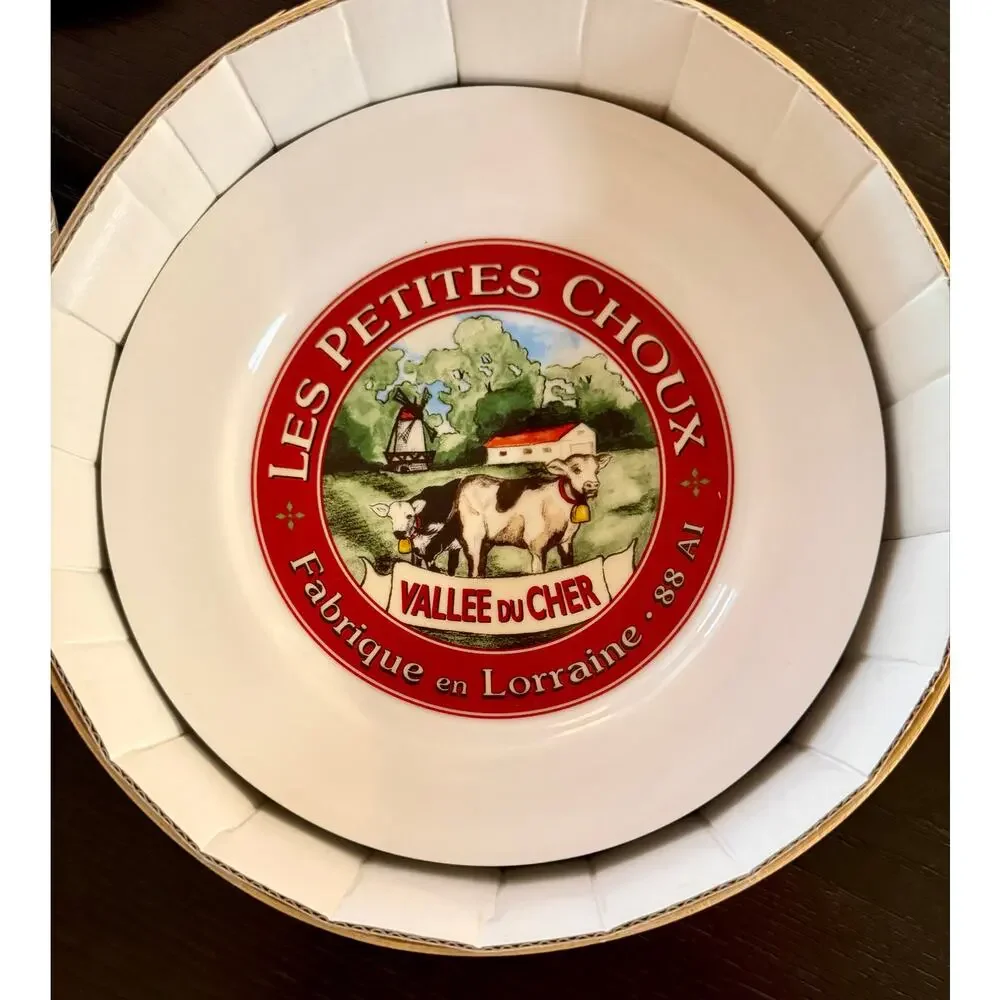 Restoration Hardware French Cheese Plates Set of 4 “Le Troupeau” Collection